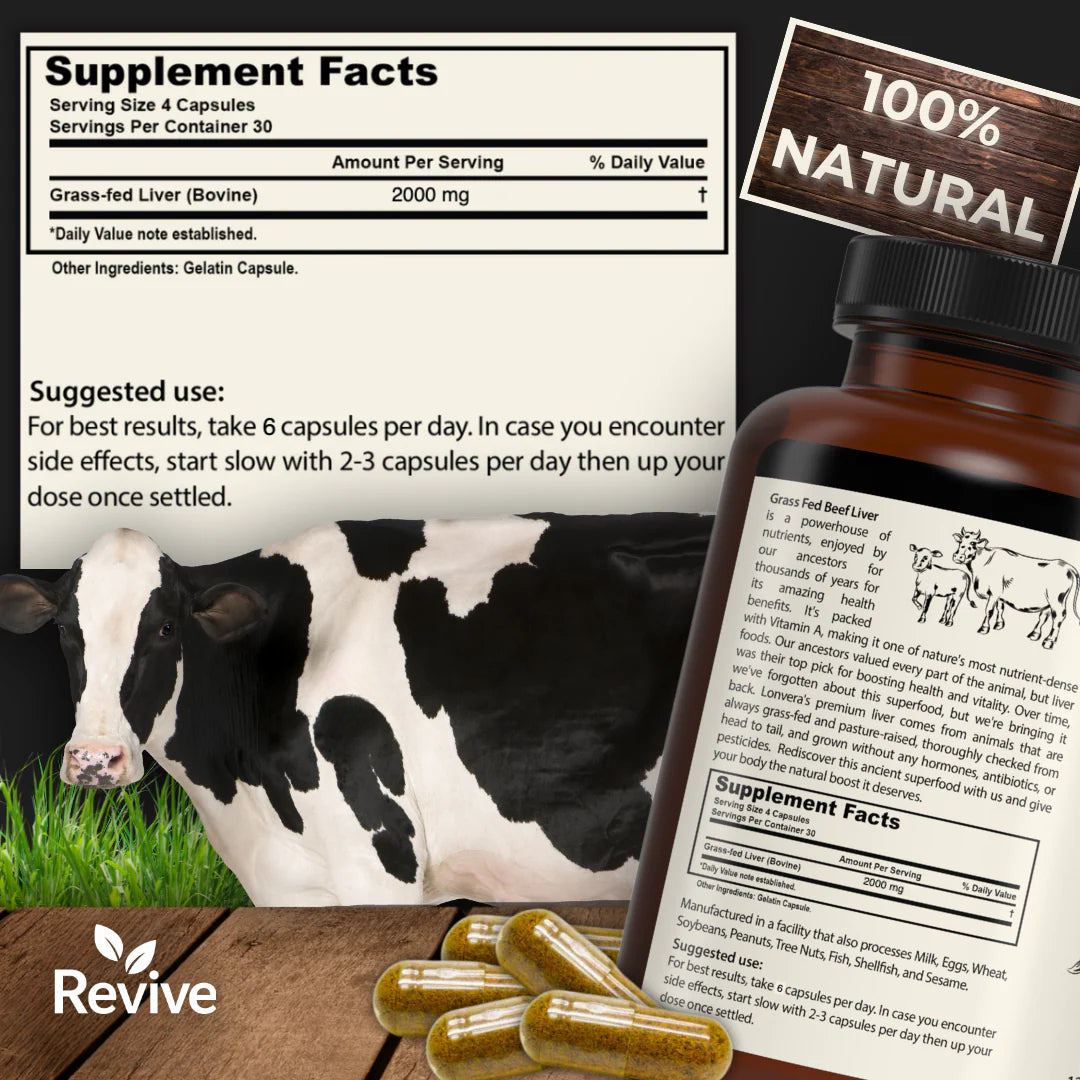 Revive™ Grass-Fed Beef Liver Superfood Capsules for Women