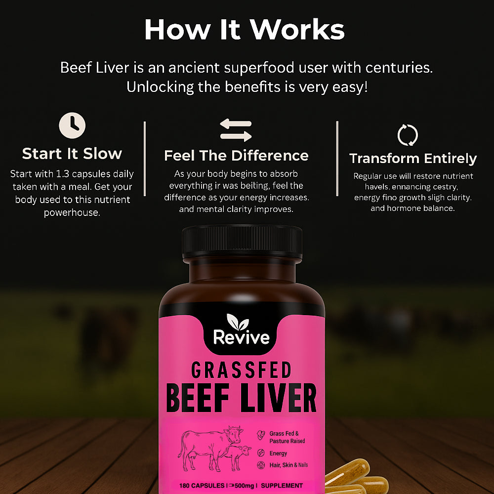 Revive™ Grass-Fed Beef Liver Superfood Capsules for Women
