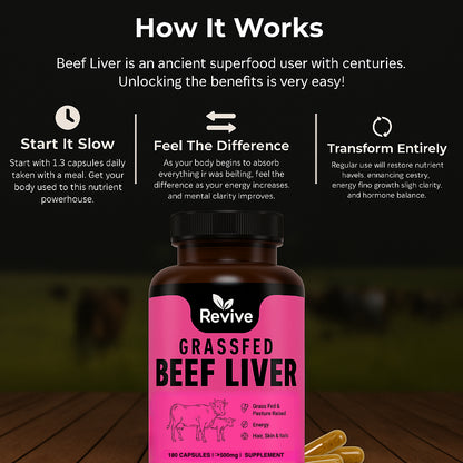 Revive™ Grass-Fed Beef Liver Superfood Capsules for Women
