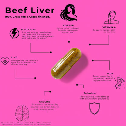 Revive™ Grass-Fed Beef Liver Superfood Capsules for Women